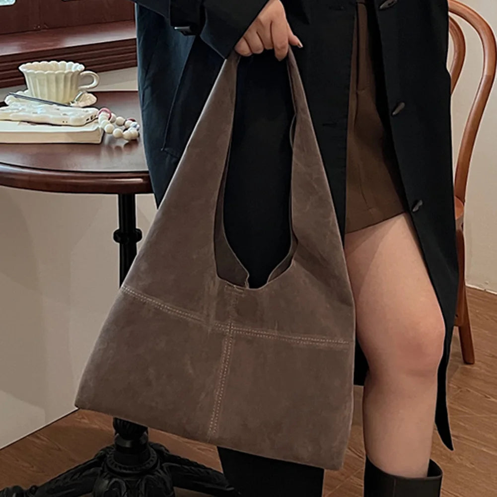 Faux Suede Tote Bag