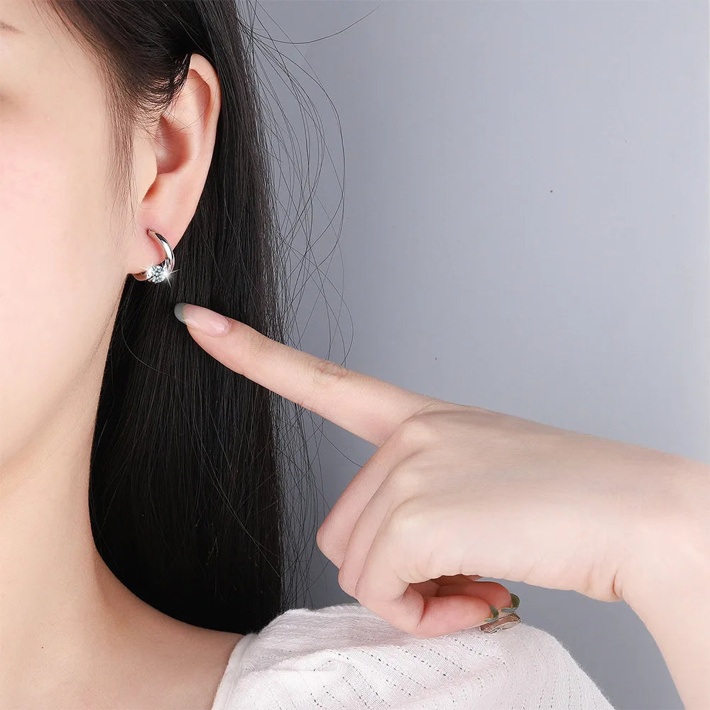 Silver & Zircon Crystals Earrings