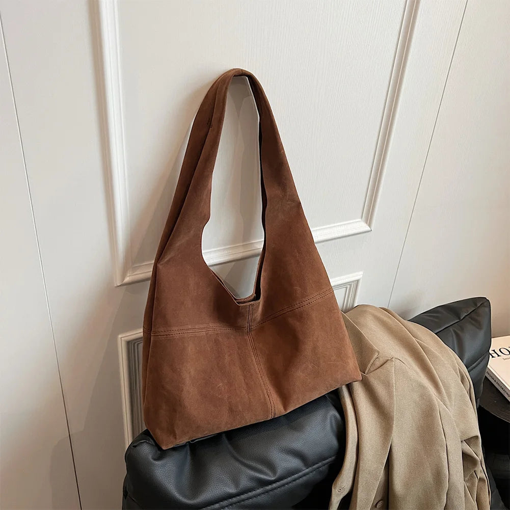 Faux Suede Tote Bag