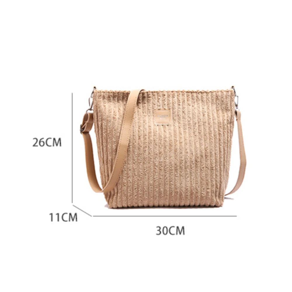 Plush Corduroy Crossbody Bag