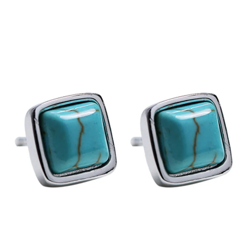 Retro Silver Turquoise Earring