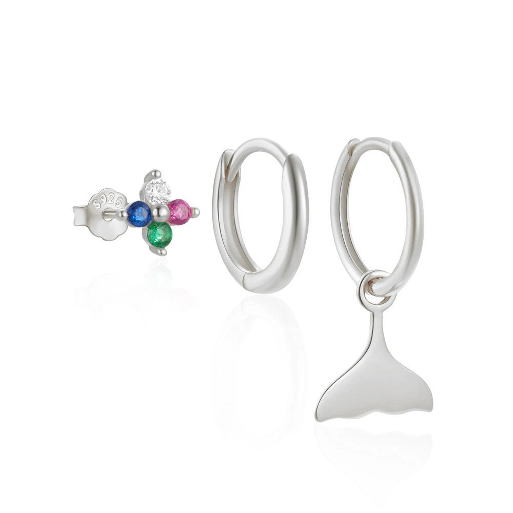 Silver 3-piece Earrings Set