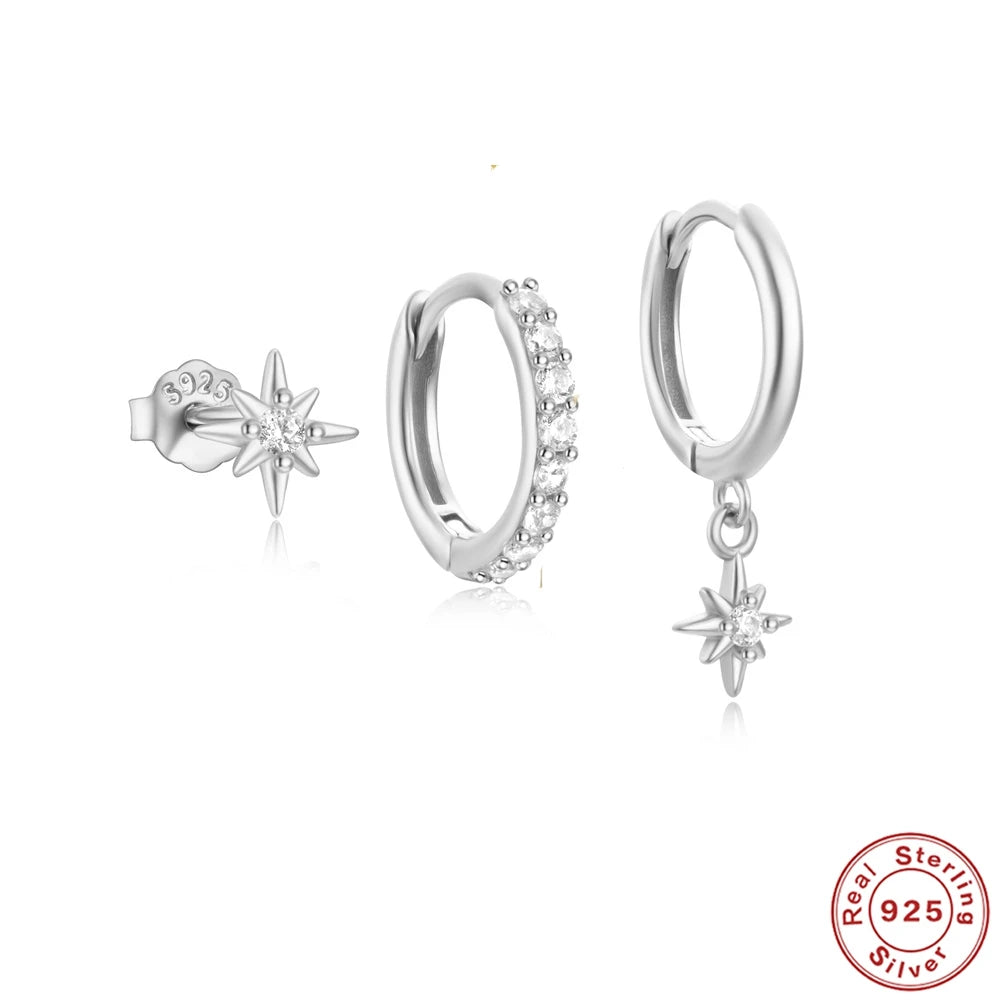 Silver 3-piece Earrings Set