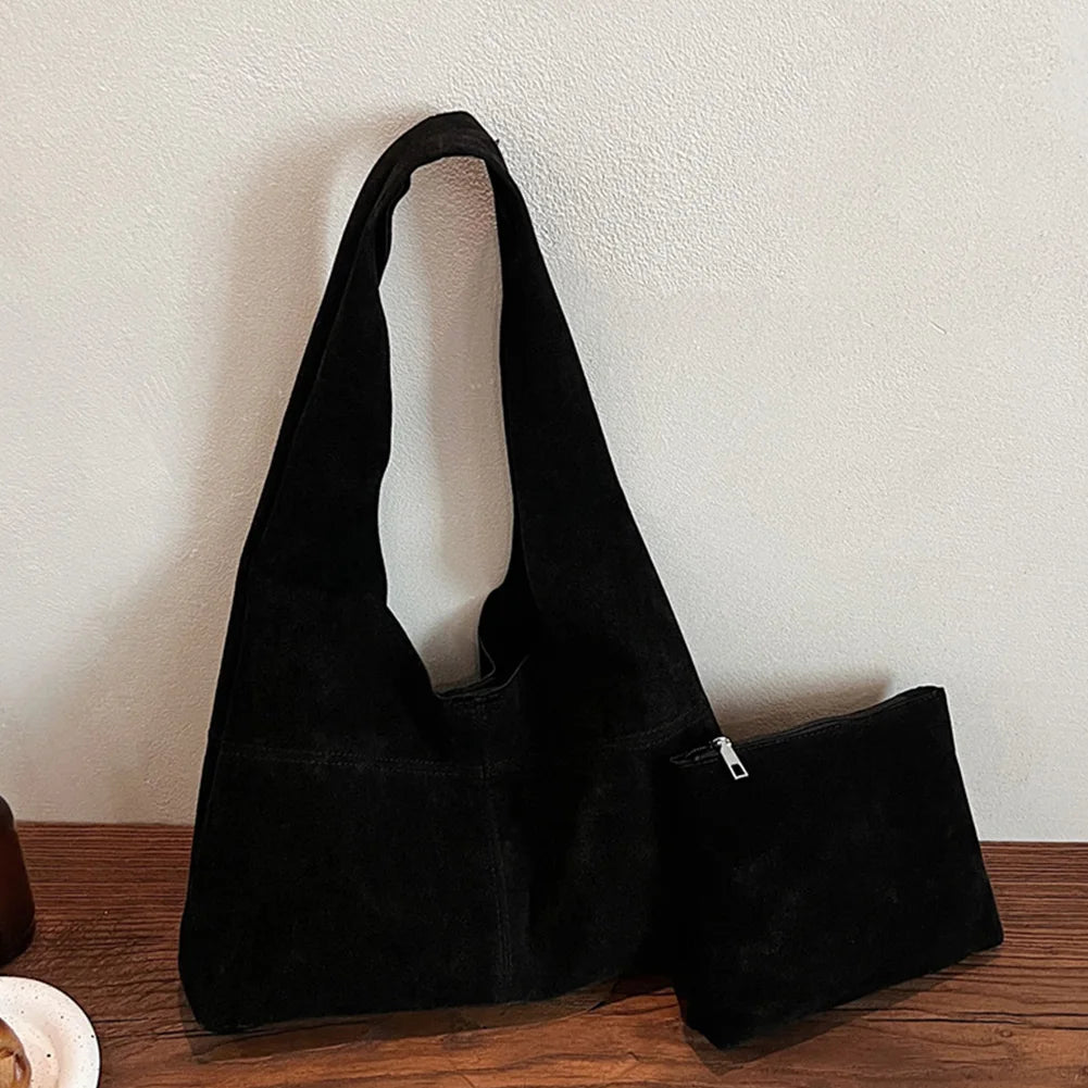 Faux Suede Tote Bag